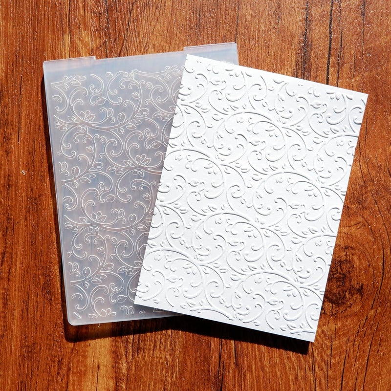 Arbuya Flourishes Swirl Plastic Embossing Folders for Card Making Lace Vine Embossing Folders for Scrapbooking Paper Crafting Decoration - Image 5
